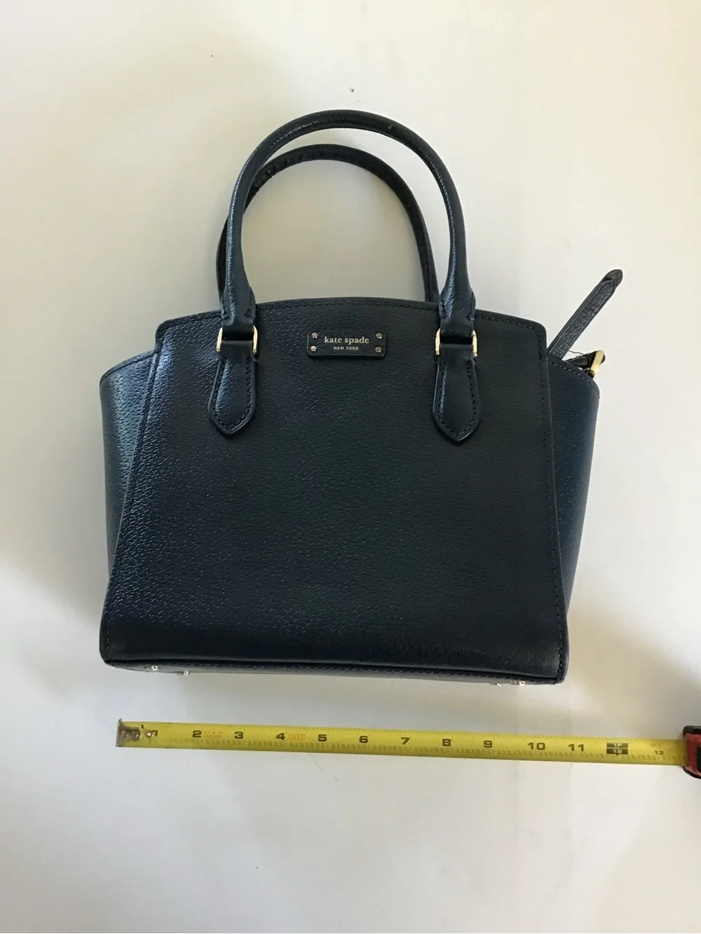 Kate Spade New York Dark Navy Pebbled Leather Small Satchel Crossbody Bag